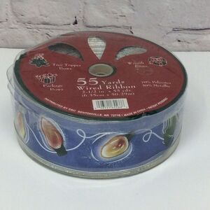 SWC Metallic Wired Christmas Ribbon "Tree Lights" 2.5" By 55 Yards Multicolored